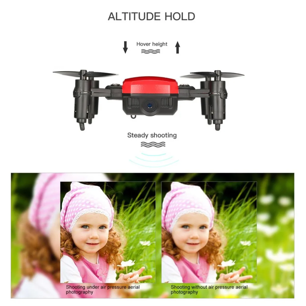 0.3MP RC Quadcopter Drone with Camera Mini Pocket RC Drone FPV Selfie Real-time Altitude Hold Headless Mode 3D Flip Wifi