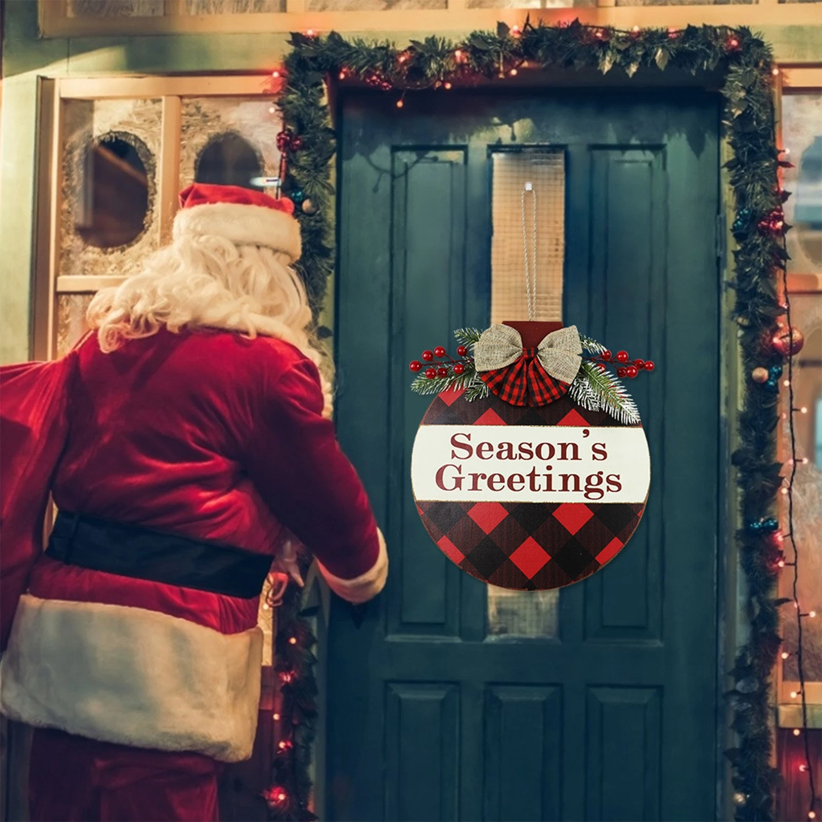 Hangar Christmas 2022 New Year 2022 Christmas Decoration Christmas Red Doorplate Red Bow  Doorplate Wooden Door Hanger Christmas Decorations For Home|Pendant & Drop  Ornaments| - Aliexpress