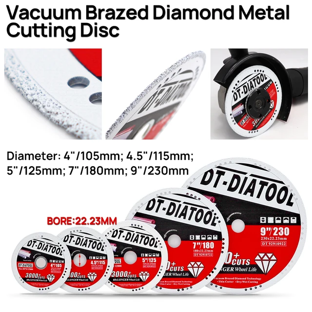 DT-DIATOOL 9-Inch All-Purpose Diamond Saw Blade - Vacuum Brazed Demolition Blade, Dry/Wet Use