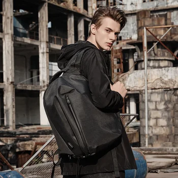 

TANGHAO 49L Men Backpack 15.6inch Laptop Backpack with USB Port Male Ooutdoor Travel Fashion Waterproof Bag Black/Dark Grey