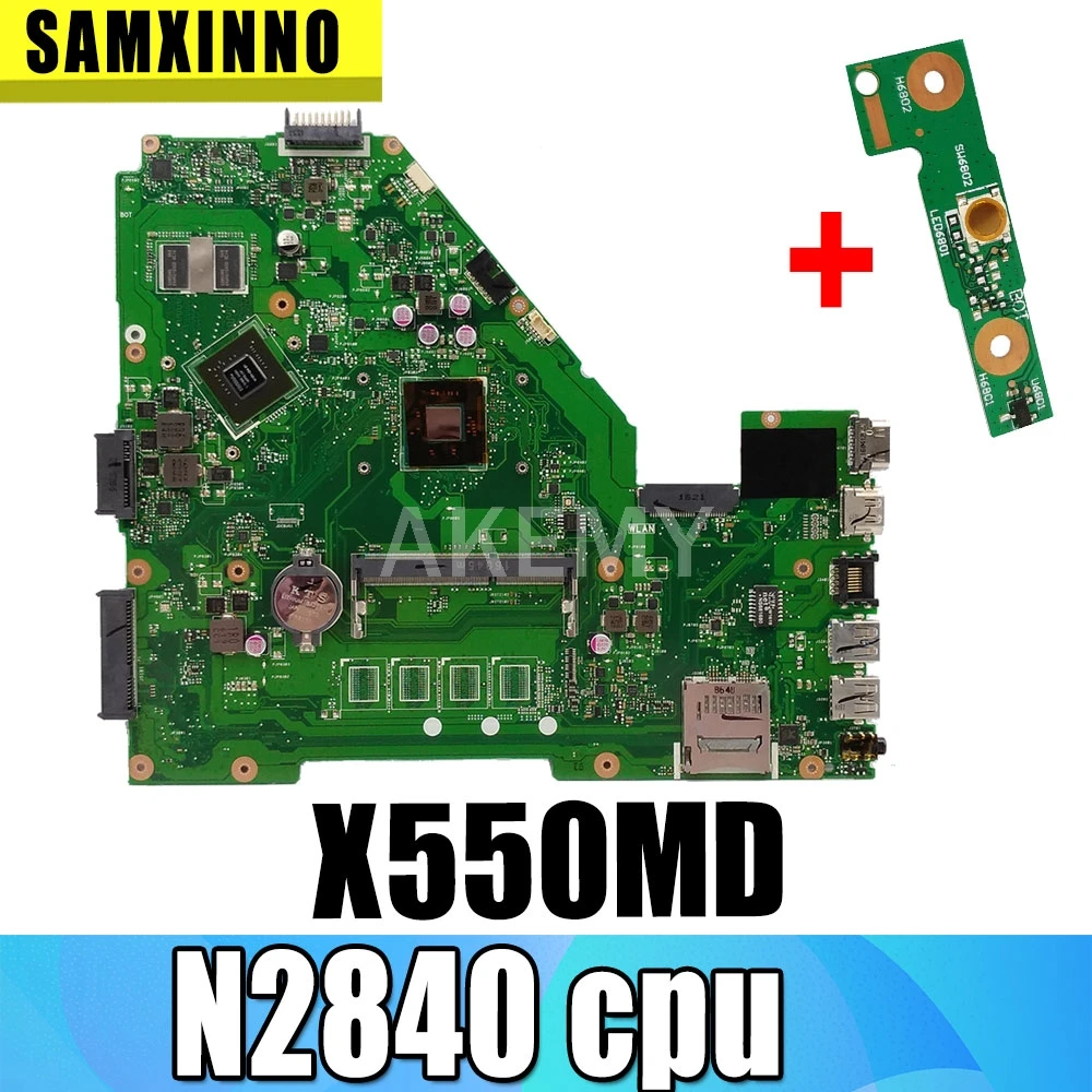 X550MD REV 2 0 X550MJ GT820M 2GB Материнская плата For Asus X550M X552M Y582M материнская N2840 CPU 167 GHZ|motherboard