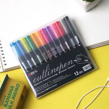 

Double Lines Art Markers Pen Out Line Pen Scrapbooking Pens Fine Liner Marker