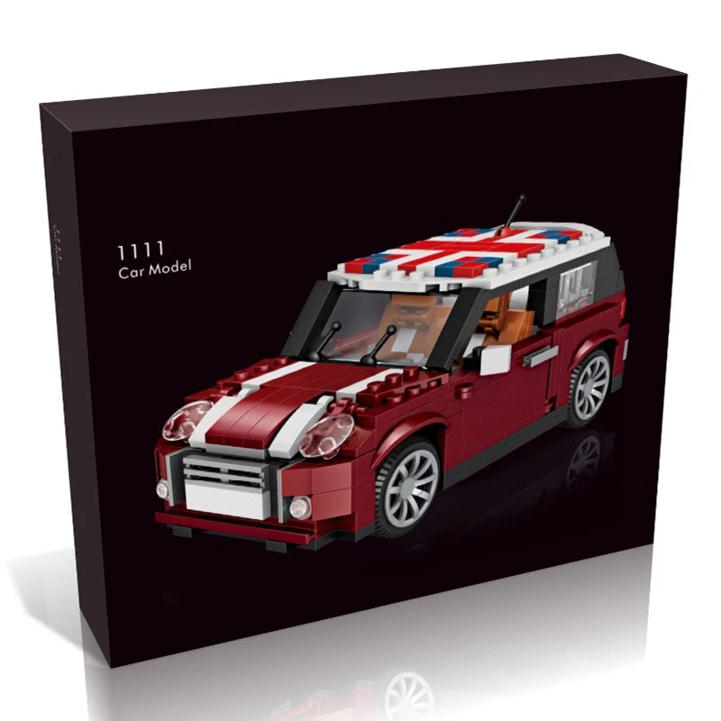 with original box 1111 Мини Купер модель автомобиля 1:24 волшебный алмаз 4P2Pcs строительный блок кирпичи игрушки подарок - Цвет: with original box