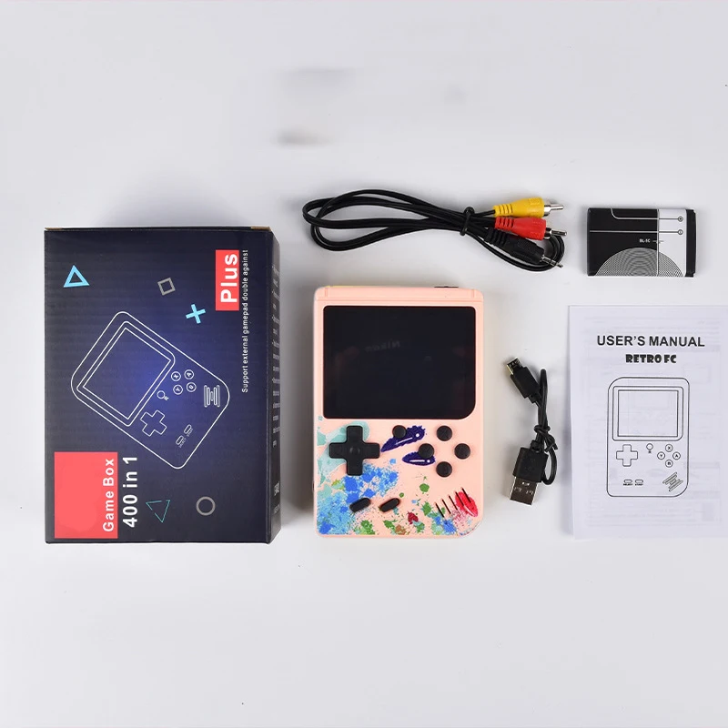 Colorful Retro Portable Mini Handheld Video Game Console 8-Bit 3.0 Inch Color LCD Kids Color Game Player Built-in 400 games 