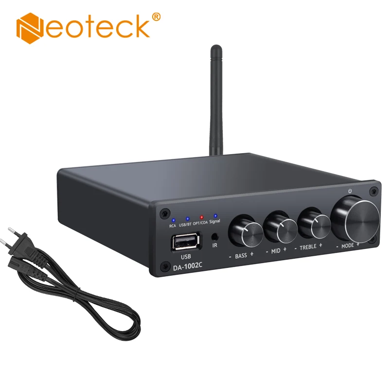 

Neoteck 192kHz/24bit Audio Amplifier DAC Optical Coaxial to Analog Audio Converter with IR Remote Control for Passive Speakers