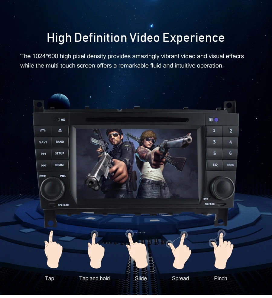 Top Android 9.0 Car GPS Navigation Radio Stereo For Mercedes Benz/Sprinter/W203/a180 2008-2012 Auto Audio WIFI DVD Video Multimedia 2