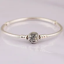 Кружевной узор любви застежка змеиная цепочка браслет подходит бусины из стерлингового серебра 925 Шарм Diy Европа ювелирные изделия