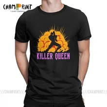 Killer queen футболки для мужчин Jojo причудливые приключения одежда высокого качества с коротким рукавом Новинка футболка с круглым вырезом хлопковая футболка