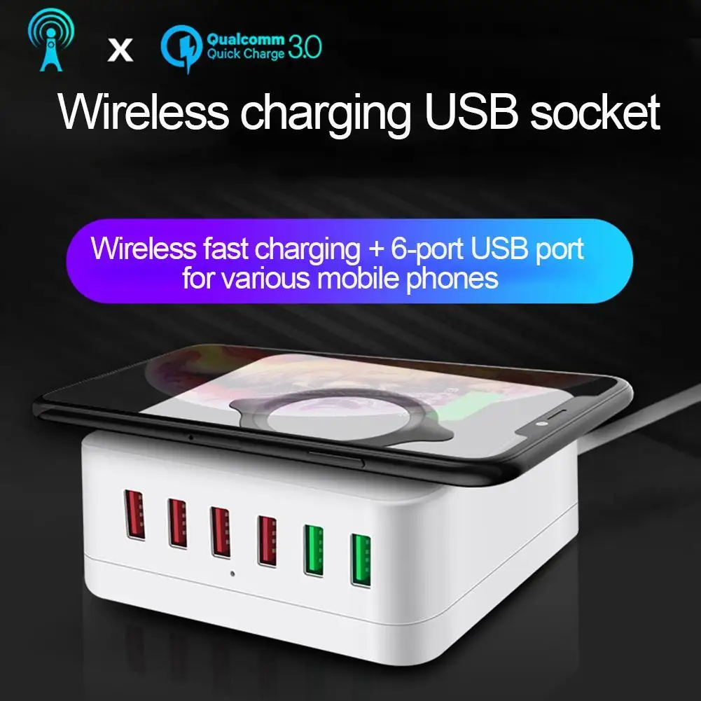 Универсальный usb-хаб QC3.0 с 6 портами, умное зарядное устройство USB, быстрая зарядная станция, зарядная станция для телефона, быстрая док-станция 5 В/2,4 А для мобильного хаба Stan E9S4