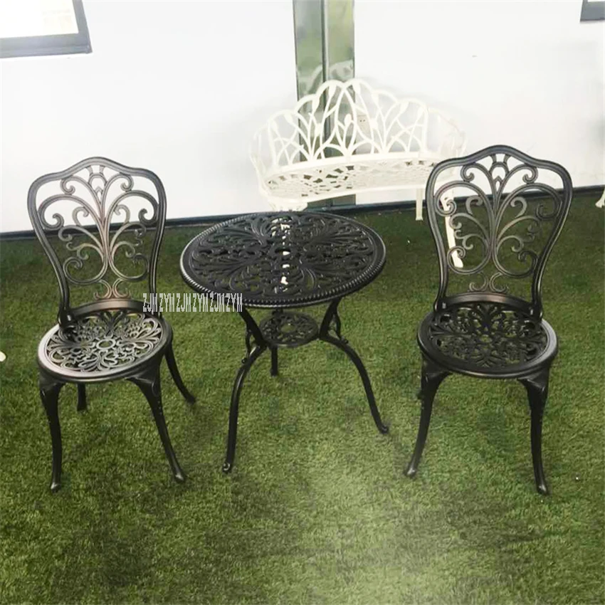 DT003 Outdoor Furniture Garden American Style Antique Cast Aluminium Three-Piece Tables And Chairs Set Dining Chair Combination DT003 Outdoor Furniture Garden American Style Antique Cast Aluminium Three-Piece Tables And Chairs Set Dining Chair Combination
