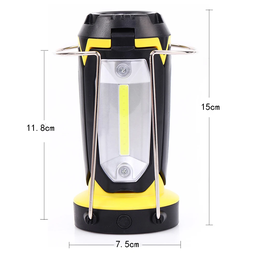 3 In 1 COB Multi-function Camping Lamp Outdoor USB Rechargeable Flashlight Portable Lantern Tent Safety Emergency Lighting Lamp