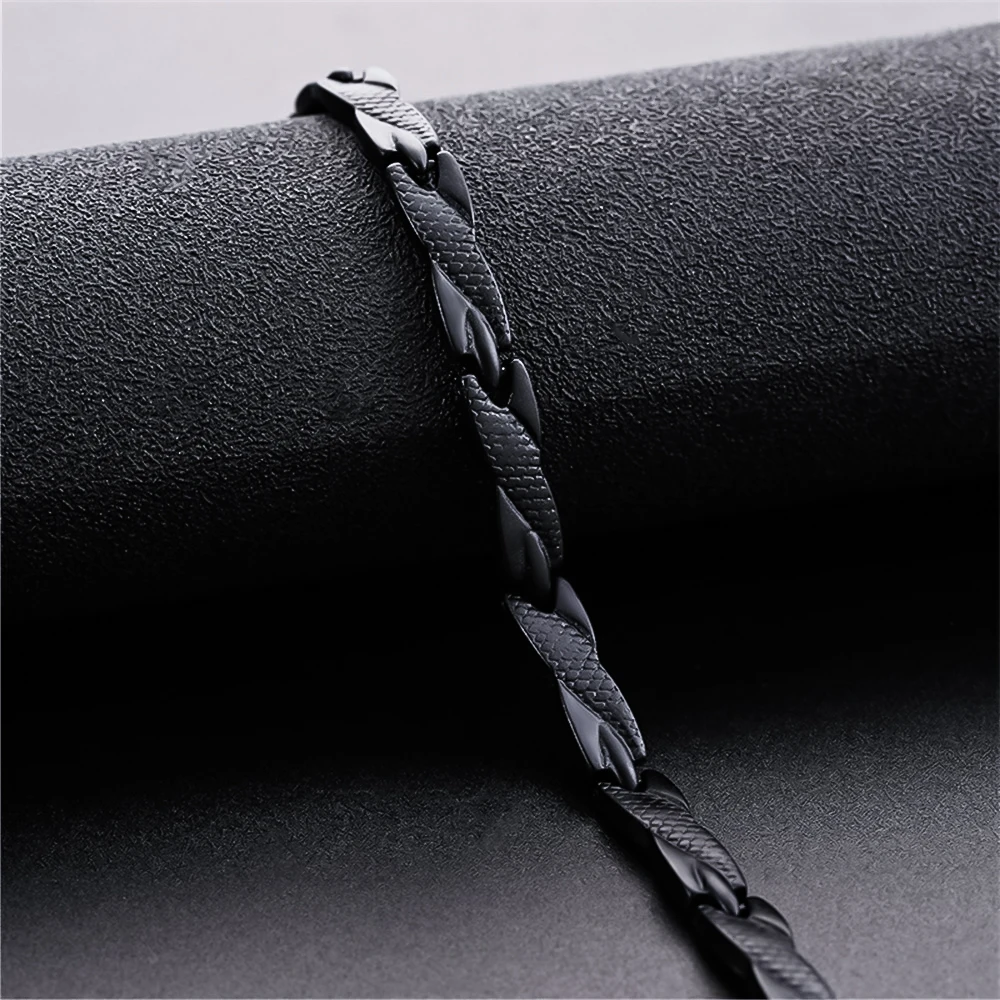 All Black Витой Здоровый Магнитный браслет для женщин power терапевтические магнитики Магнетитовые браслеты для мужчин ювелирные изделия из нержавеющей стали - Окраска металла: All Black
