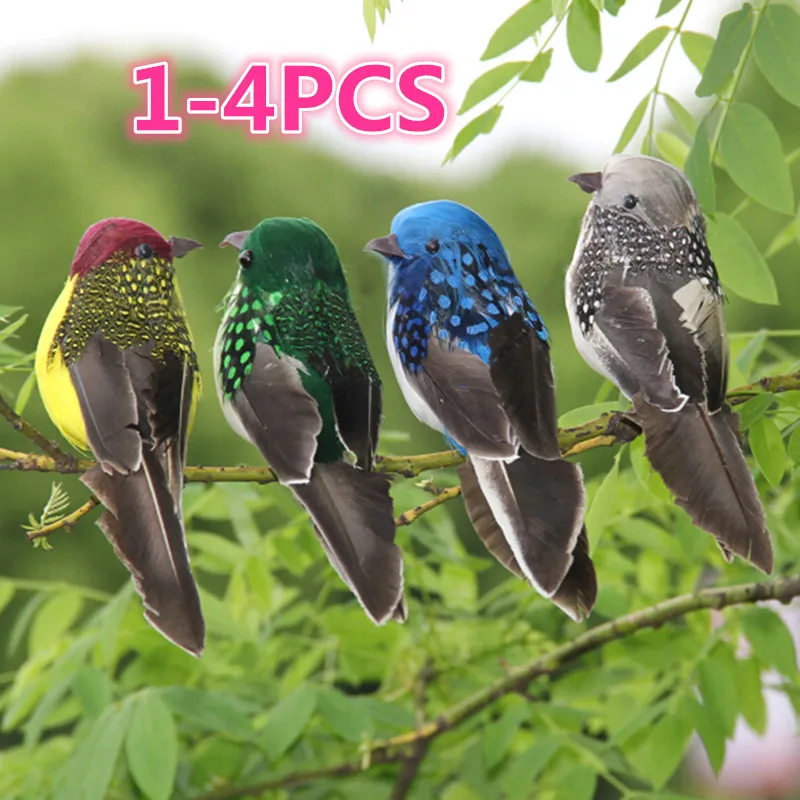 1-4pcs Fake Craft Birds Artificial Foam Feathers Mini Bird Birthday Party Decorations Kids Wedding Decoration Mariage Table