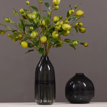 

1pc Lifelike Simulation Plants Artificial Fruit Branches 2 Colors Simulation Mimic Berries Lemon Fruit Tree Branches without Pot