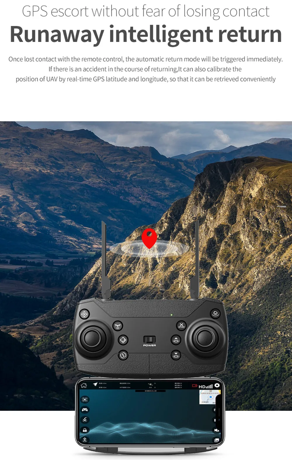 SH2 Дрон wifi 1080P HD камера Радиоуправляемый вертолет FPV высота Hode gps Смарт следование за мной RC Квадрокоптер селфи Дрон с камерой HD