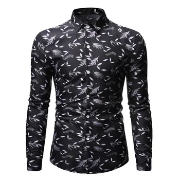 

Men's Fashion Hawaiian Style Leisure Printing Long-sleeved Shirt Tops Blouse Floral Print Long Sleeve Casual Dress Shirts 8.12