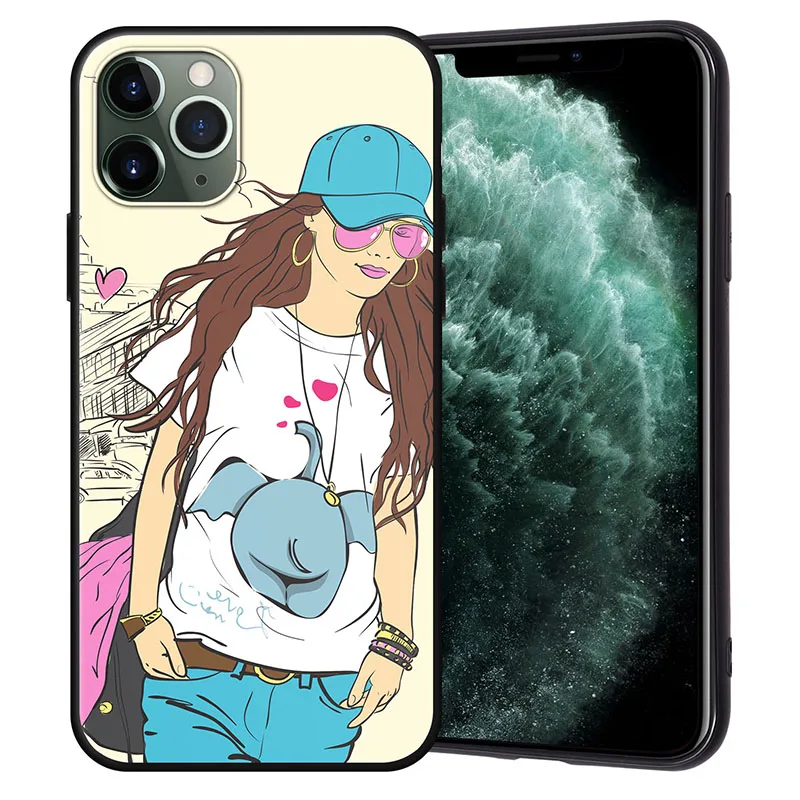 Чехол для Funda iPhone 11 Pro, 5, 5s, 6, 6 S, 7, 8 Plus, X, XS Max, Модный чехол для девочек, чехол для iPhone 7, мягкий чехол из ТПУ для iPhone XR