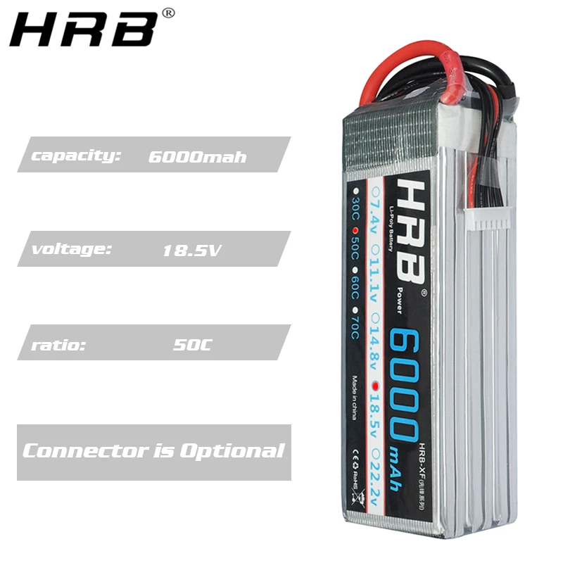 HRB Lipo 5S батарея 18 5 V 6000mah 50C XT60 Deans T XT90 EC5 S AS150 RC вертолеты автомобиль литий