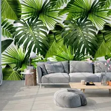 Настенные фрески обои скандинавские Простые Модные ручная роспись листья текстура художественная роспись фоновые обои