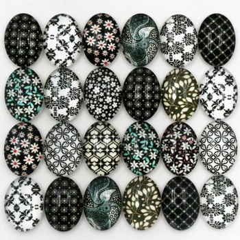 

20pcs/Lot 13*18mm Handmade Photo Glass Cabochons Fit 13*18mm Cameo Cabochon Base Setting For Bracelet Ear Hooks Necklace-C6-52