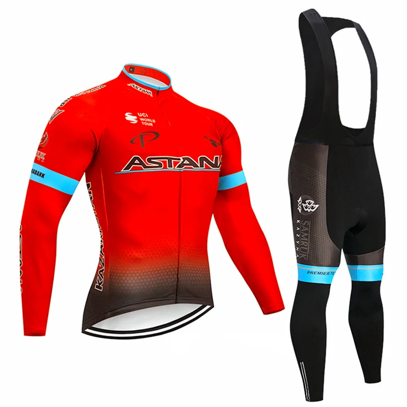 Команда Астаны, велосипедная куртка 9D, набор велосипедных штанов, Ropa Ciclismo, Мужская зимняя теплая флисовая профессиональная одежда, трикотаж для велосипедистов, одежда для Майо - Цвет: Pic Color