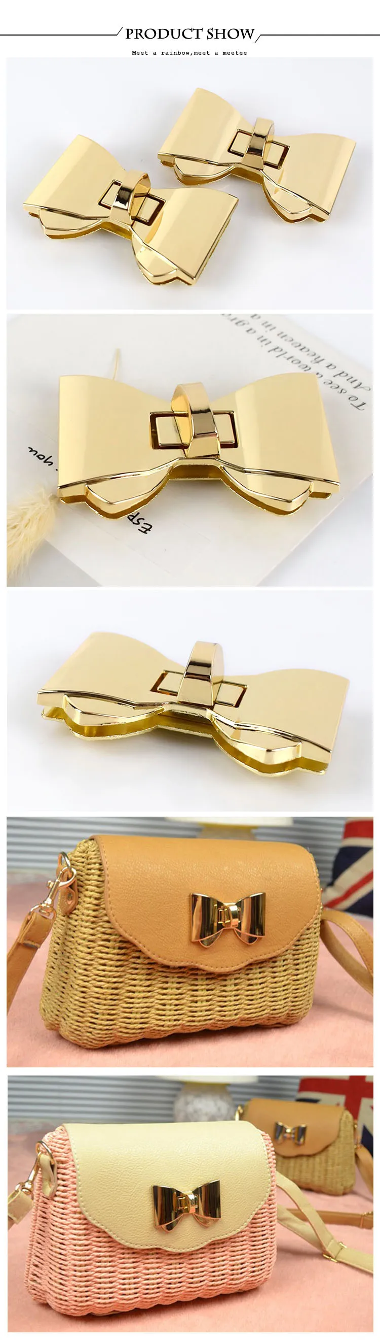 Meetee сумка замки пряжки Мода Поворот замок для DIY сумки на замену кошелек защелки застежка аксессуары BF180