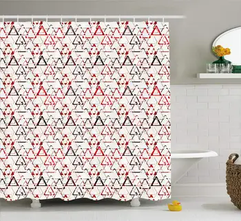 

Overlapping Triangles Shower Curtain, Water Resistant Anti-Moisture Polyester Fabric Home Decor Curtain for Bathroom with