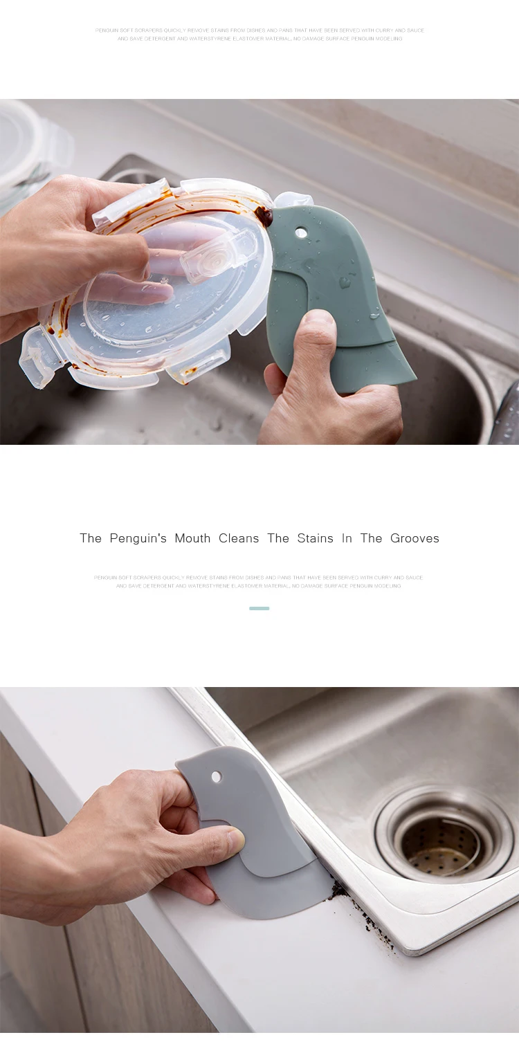 3 Pièces Grattoir Pingouin, Grattoir Spatule à Huile, Grattoir Pour Cuisine, Grattoirs En Forme De Pingouin, Facile à Utiliser, Grattoirs Outil De Cuisine Multifonction, Pour Cuisine