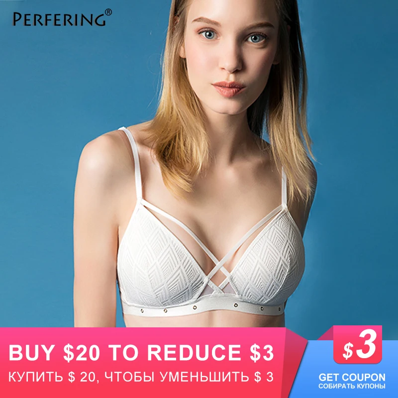 

Perfering Seamless Wire Free Lace Bra Small Breasts Push Up Sexy Thin Cup Back Closure Tow Hook - and - eye Underwear Women