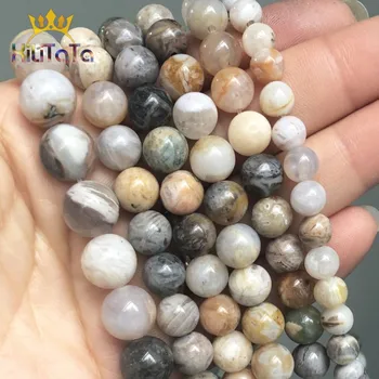 

Natural Bamboo Agates Stone Beads Round Loose Spacer Beads For Jewelry Making DIY Charms Bracelet Accessories 6 8 10mm 15inches