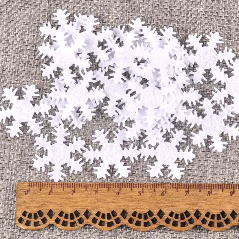 100pcs/lot Mixed Applique Polyester Felt Christmas Snowflake Patch