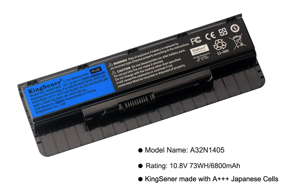 Kingsener A32N1405 Аккумулятор для ноутбука ASUS ROG N551 N751 N751JK G551 G771 G771JK GL551 GL551JK GL551JM G551J G551JK G551M G551JW