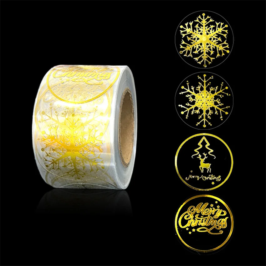 Gold Foil Snowflake Envelope Seals