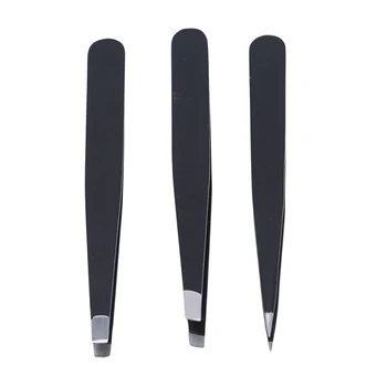 

3pcs High Quality Eyebrow Tweezers 2020 New Fashion Stainless Steel Pointed / Tilted Pointed / Flat Hair Removal Makeup Kit