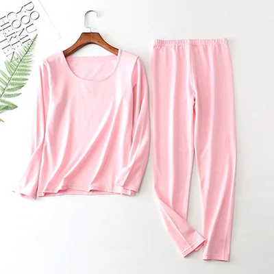 Free shipping women's new plus fertilizer to increase thermal underwear set round neck cotton home service size 2XL-6XL