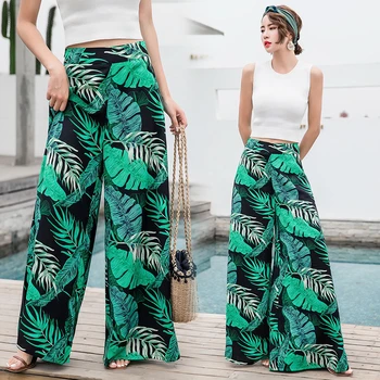 

Women's Summer Casual Retro Print Bohemian Wide Leg Pants High Waist Wide Legs Trousers Skirts Mopping Beach Holiday Pants
