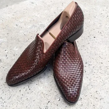 

Men PU Leather Fashion Shoes Low Heel Loafers Shoes Dress Shoes Brogue Shoes Spring Ankle Boots Vintage Classic Male CasualYK417