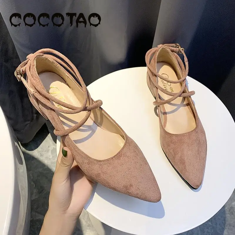 

Cocksucker Woman 2019 New Small Pointed Low Heel Girl Net Red Student Fashion Joker Thin Women Fashion Women Shoes29
