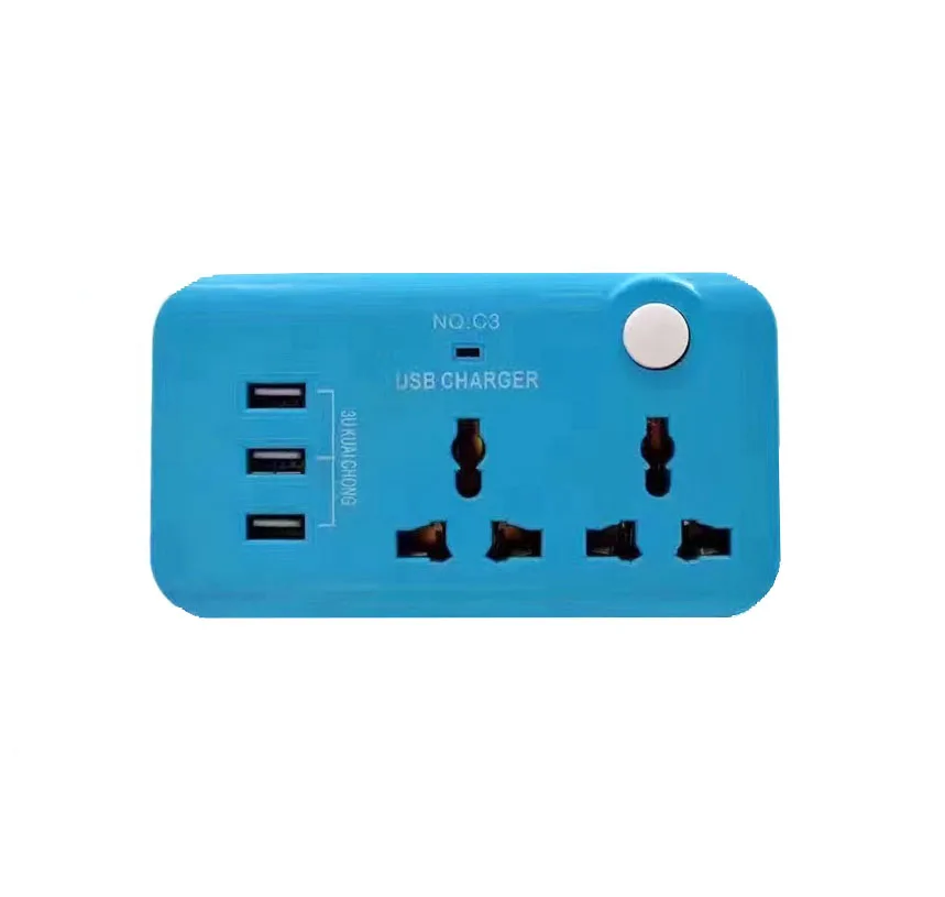 Многоразовая розетка 2AC+ 3USB, удлинитель с европейской вилкой, блок питания, индивидуальный выключатель, домашняя офисная электрическая розетка, 1,8 м, удлинитель