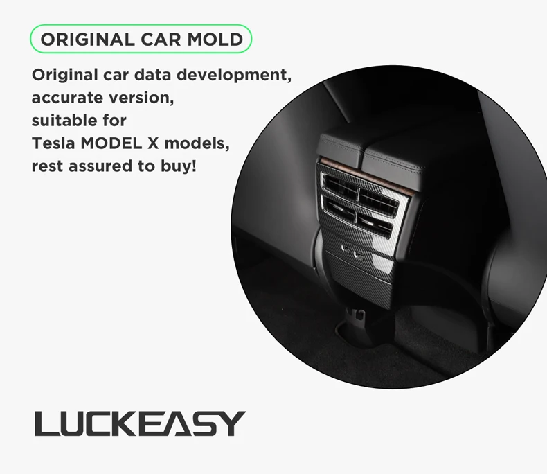 LUCKEASY автомобиля ABS задняя воздуха на выходе декоративная заплатка для Tesla модель X- с украшением в виде пуговицы защиты 2 шт./компл