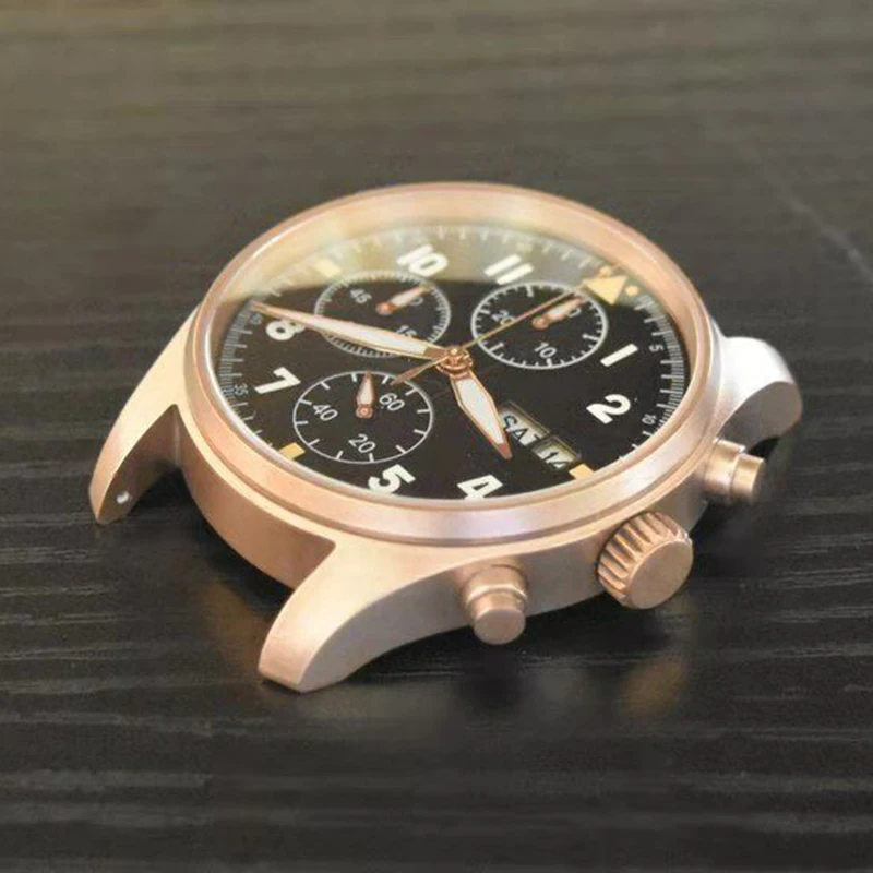 Модные бронзовые Кварцевые часы пилота 100 метров водонепроницаемые сапфировое стекло для мужчин Citzen 6S00 Mov не хронограф наручные часы для мужчин
