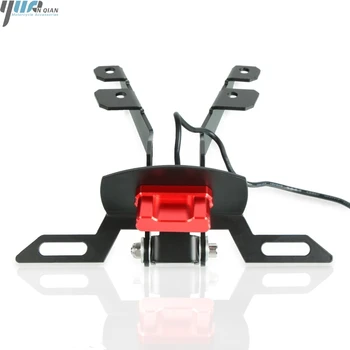 

For YAMAHA T-MAX 530 TMAX530 2017-2018 Motorcycle Adjustable Angle Rear License Number Plate Mount Holder Bracket with LED Light