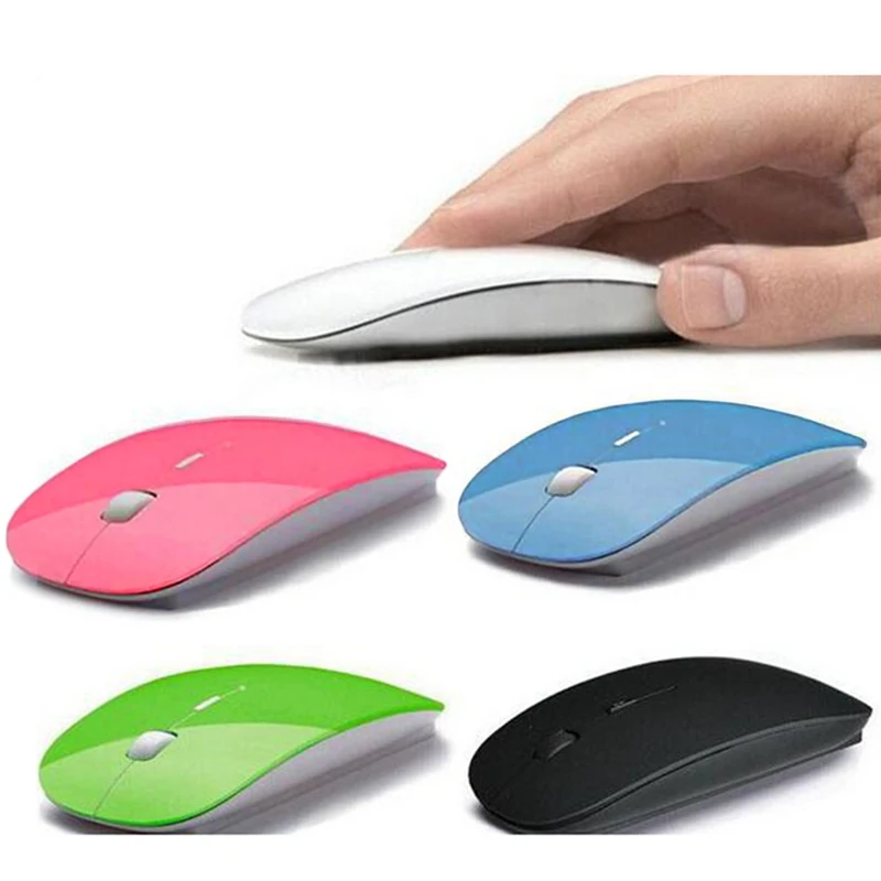 Ratón óptico inalámbrico con Bluetooth, Mouse silencioso de modo Dual, 2,4G, ergonómico, para Notebook, Color gelatina, 1 ud.