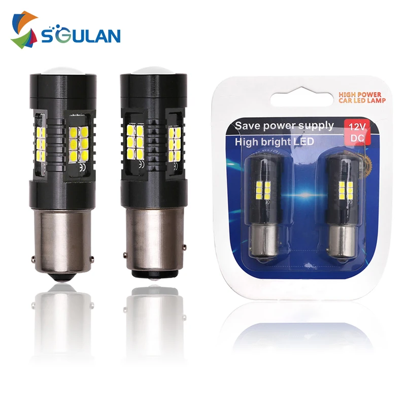 

SGULAN 2pcs 1156 1157 canbus LED car fog lights 3030 21smd 7440 car reversing lights brake lights daytime running lights