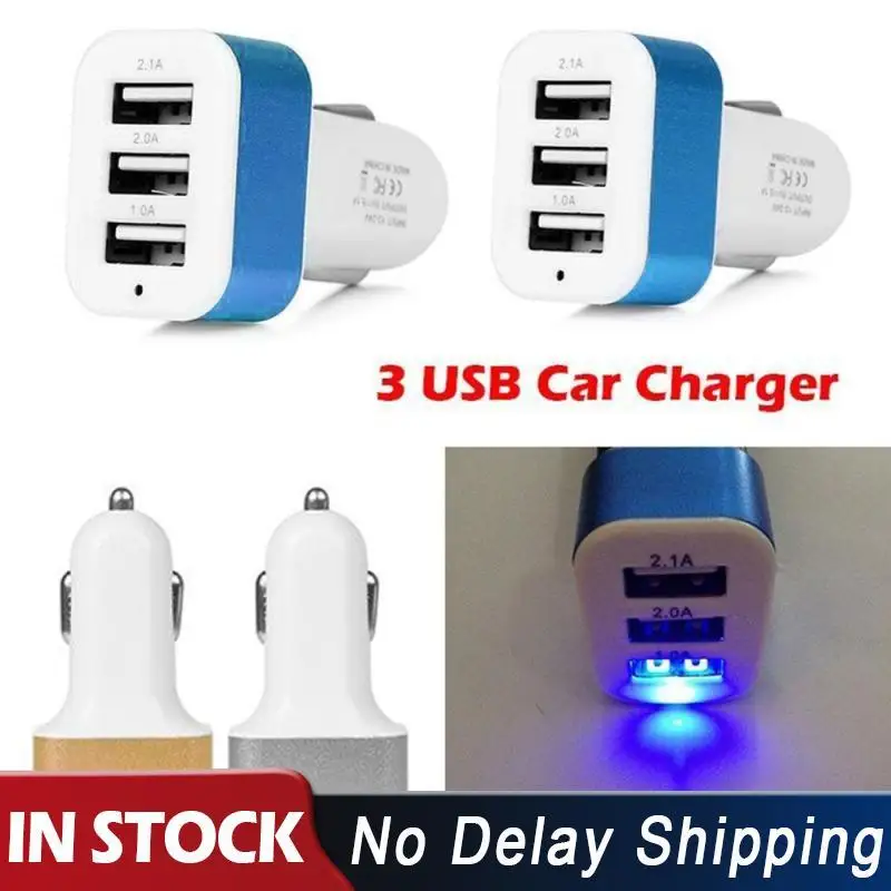 Универсальное автомобильное зарядное устройство с 3 портами 12 В USB адаптер для