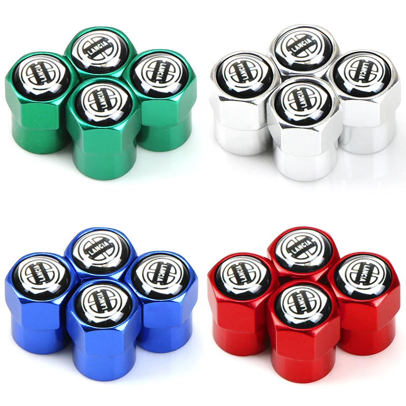 4pcs New Car Tire Valve Caps Air Tyre Stems Cover Case For Lancia Delta