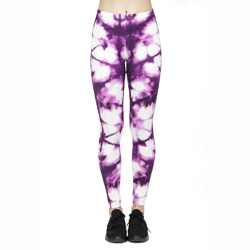 Леггинсы серии Tie dye европейские и американские женские удобные облегающие