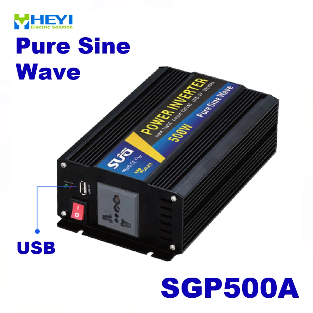New type Smart Series Pure Sine Wave Inverter 500W with USB input 12VDC 24VDC 48VDC output 110VAC 220VAC solar power inverters |