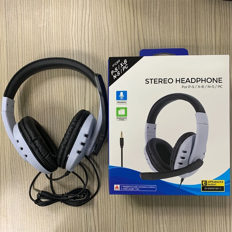 1 Set 3 5mm Gaming Headphone Wired Stereo Headset for PS5 PS4 PC Switch XONE S X 360 PC Computer Accessories