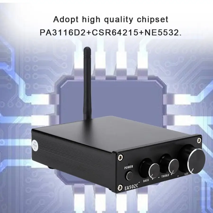 EA502C 50 Вт* 2 Bluetooth APTX цифровой HIFI усилитель мощности цифровой усилитель мощности 110-240 В PA3116D2+ CSR64215+ NE5532 чипсет